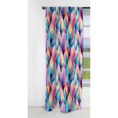 Tribal Dreamscape Feather Boho Motif IV - Rideau occultant abstrait Boho - 1 panneaux