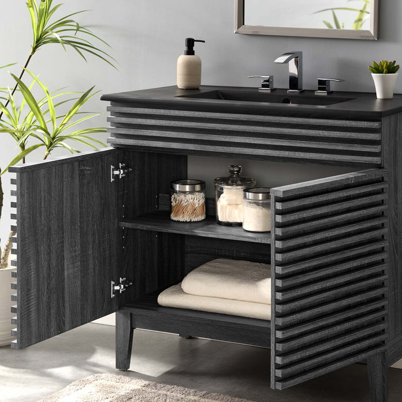 Modway Render 36" Bathroom Vanity, Charcoal