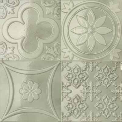 14.7 x 14.7 cm Beveled Porcelain Tile
