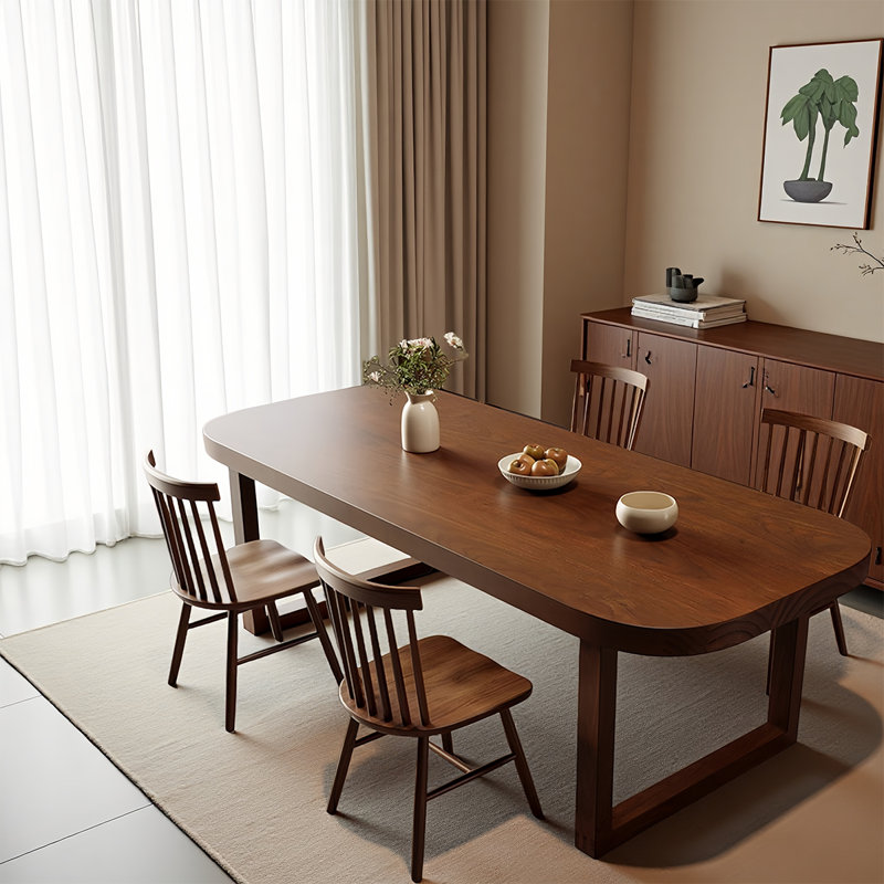 Table de salle à manger rectangulaire en bois massif de style moderne médiéval, H 29,53 po x L 70,87 po x l 31,5 po