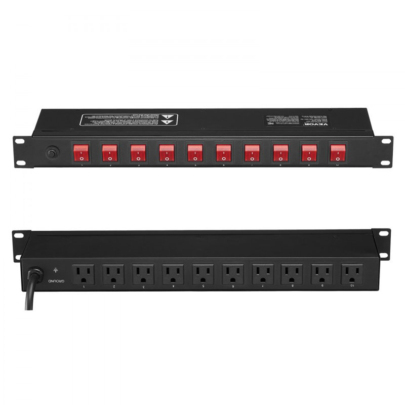 Protection contre les surtensions 19 "1U PDU 10 sorties