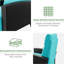 Fauteuil inclinable d'extérieur en osier avec dossier réglable, repose-pieds et table, brun / bleu-1212357344-1212357374