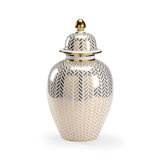 Herringbone Handmade Ceramic Ginger Jar