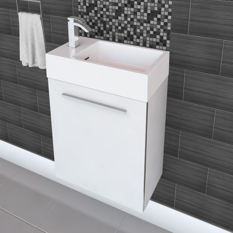 Boutique Single Bathroom Vanity with Cultured Marble Top, White
