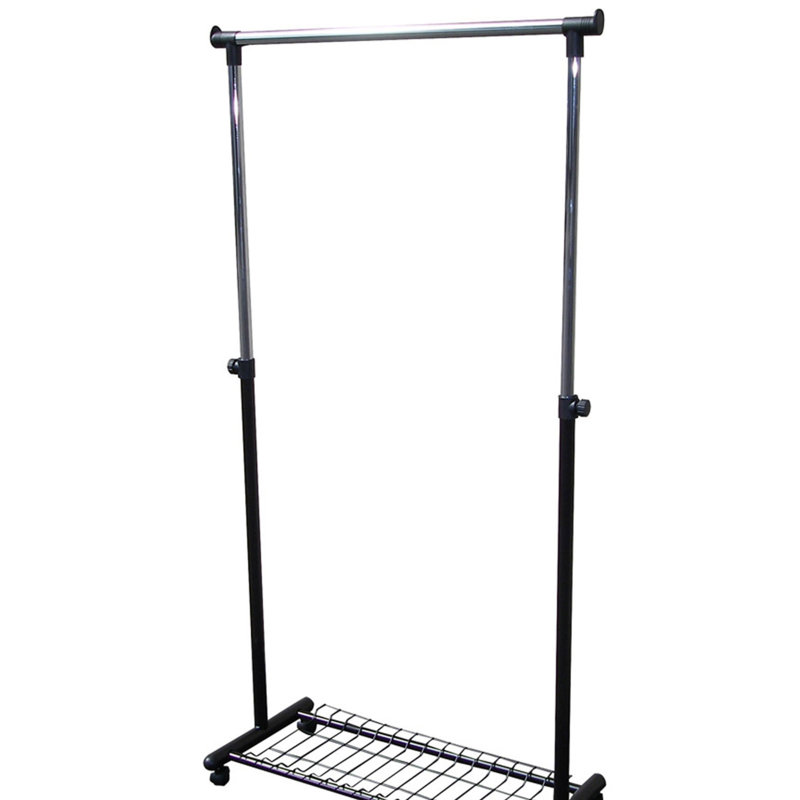 Versatile 66" Tall Metal Coat Rack, Wood And Metal With Black Finish For Living Room Or Bedroom