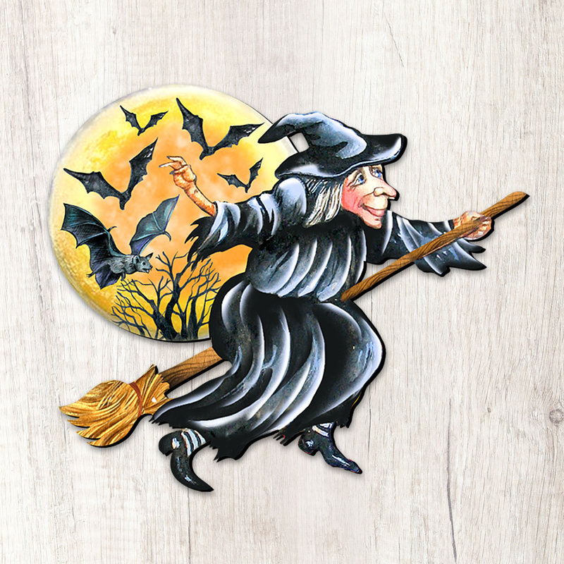 Décoration murale d'Halloween sorcière miniature