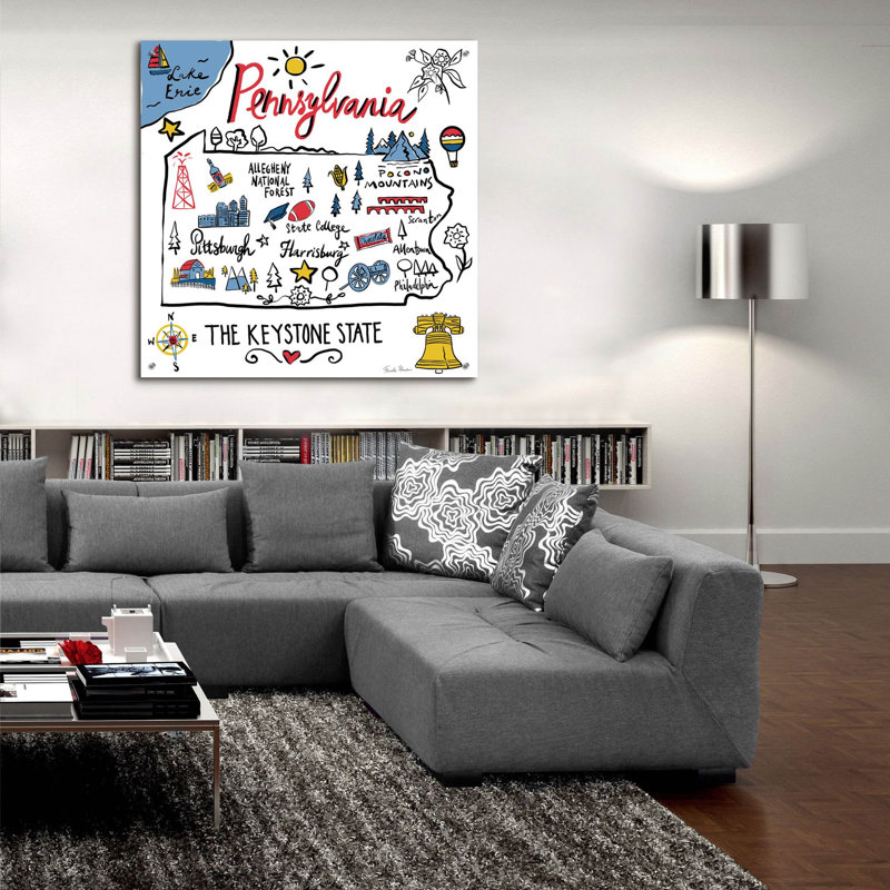  «Pennsylvania» par Farida Zaman, art mural en verre acrylique, 36 po x 36 po, H 36 po x l 36 po