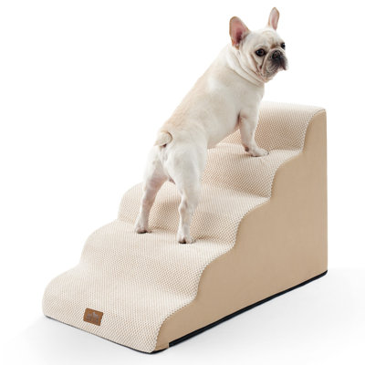 5 Step Wide Dog Stairs Dog Step Pet Ramp Ladder For High Bed Or Car For Puppy, Cats, Small Medium Large Dog