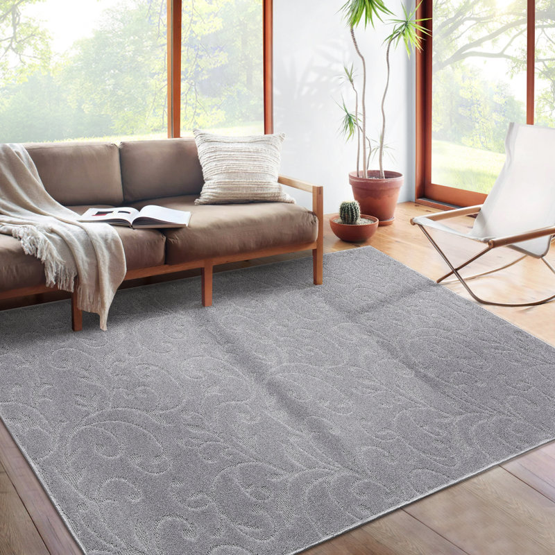 Ocampo Washable Floral Indoor Rug, Rectangle 4'11" x 8'