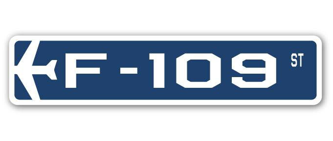 Plaque de rue militaire Baskerville F-109 Air Force, H 8 po x l 36 po x P 1 po
