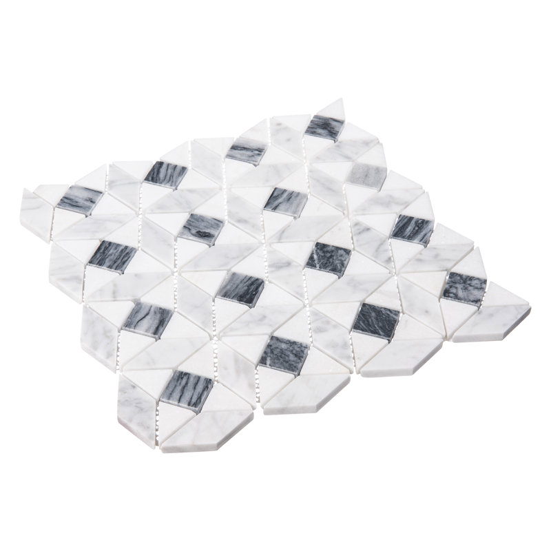 Cimarron Natural Stone Geometric Mosaic Kitchen Backsplash, Bathroom, Shower, Pool, Wall and Floor Tile, Harbor