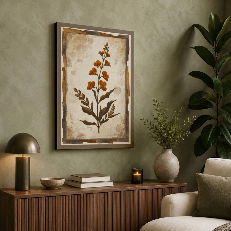 Antique Specimen Botanical - Wrapped Canvas, 36x24 - 91.4 x 61.0 cm, Cream Border