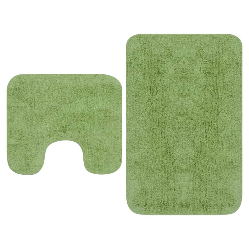 2 Piece Bath Mat Set, Green