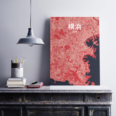 Yokohama (japonais), impression de carte de la ville