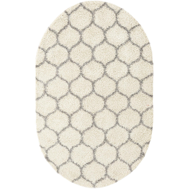 Geometric Indoor Rug, Oval 5'3" x 8'