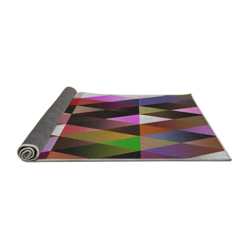 Tapis jaune / bleu / orange, Rectangle 4 pi x 6 pi