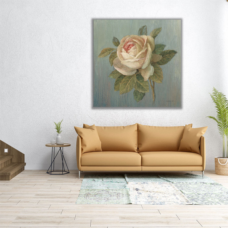 Cottage rose - reproduction d'art sur toile, H 16 po x l 16 po
