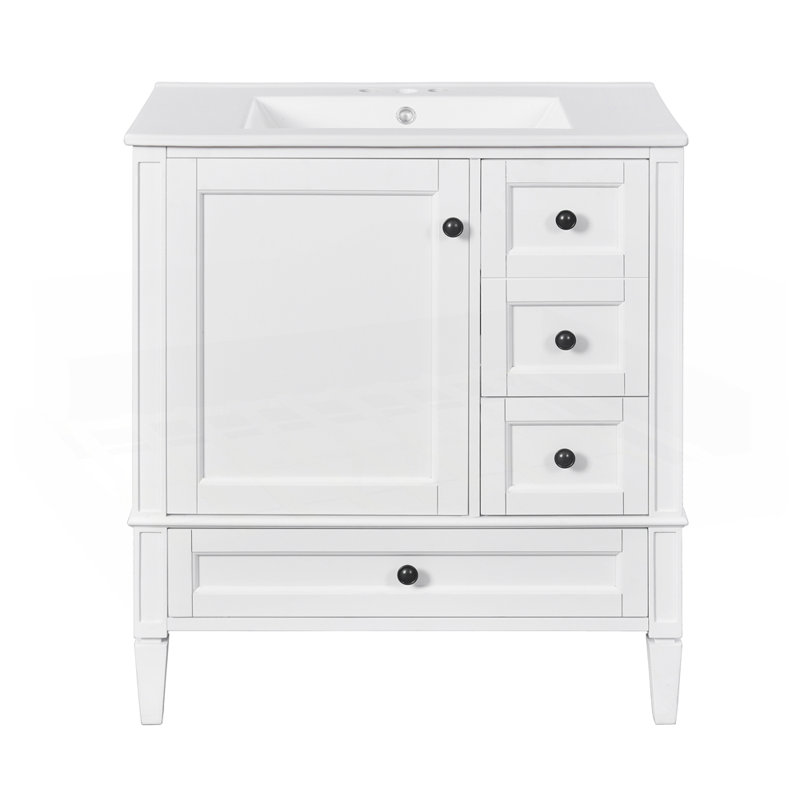 Meuble-lavabo 30 po avec lavabo en céramique, Blanc
