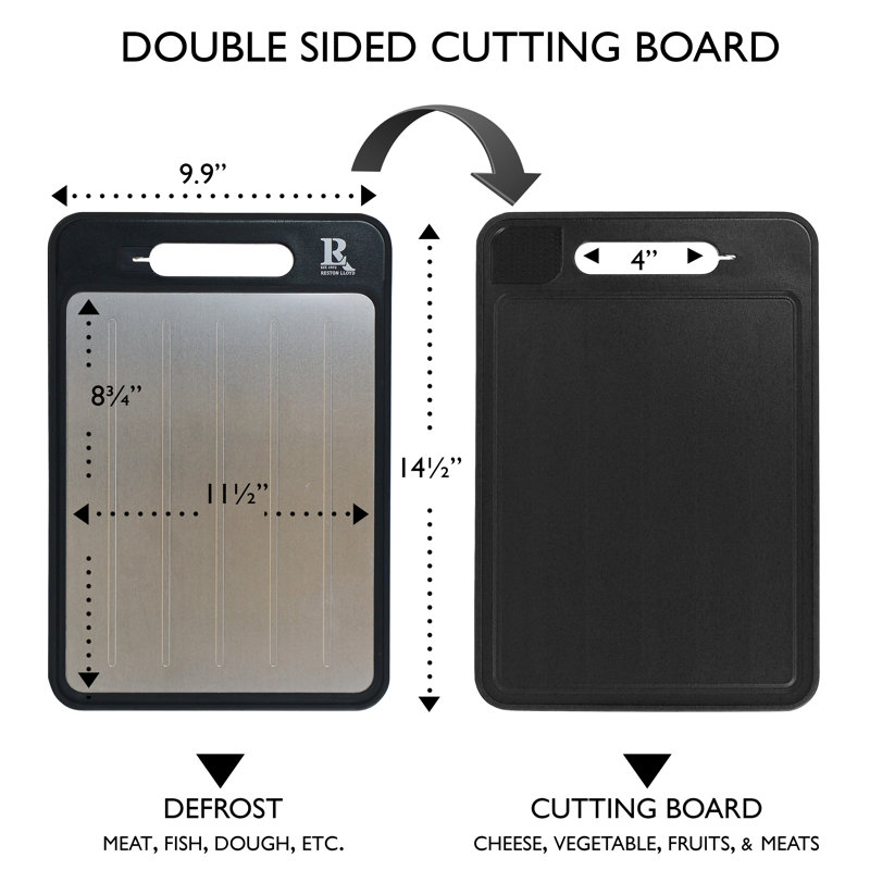 Defrosting Tray Cutting Board, 4 in 1, Black