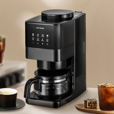 Fully Automatic Coffee Machine with Built-in Grinder, for Coffee Beans & Ground Coffee, Smart Programmable Timer