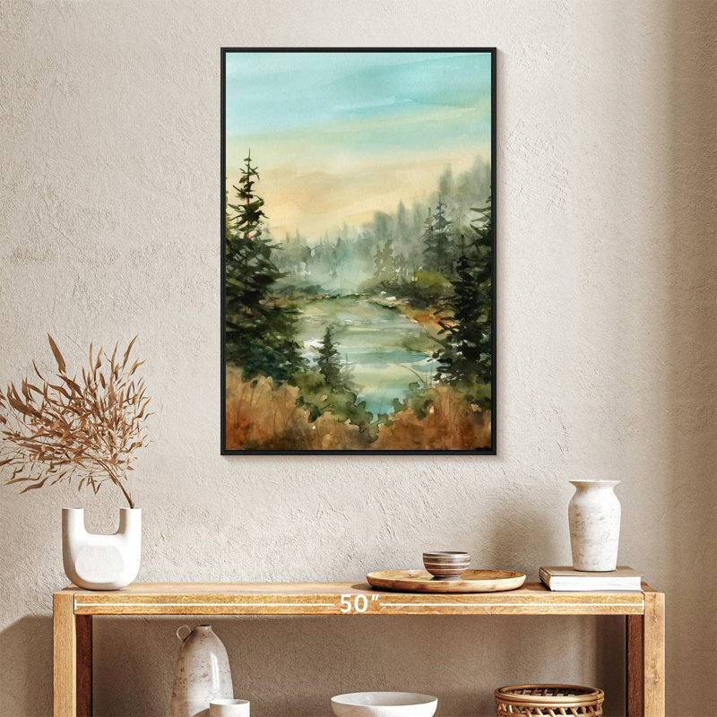 Endroit préféré de la forêt, 25 po x 37 po, Cadre flottant noir