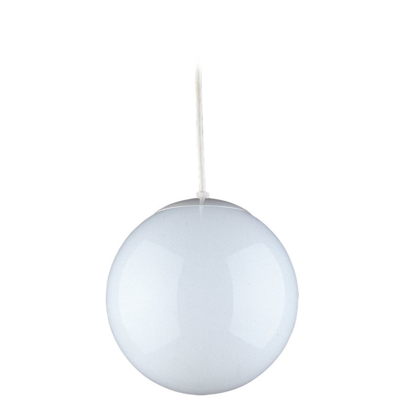 1 - Light Pendant, 12.5" H x 12" W x 12" D, White