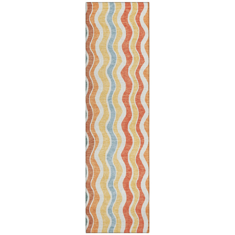 Machine Washable Indoor/Outdoor Bourkelands ACN2342 Stripes Rug