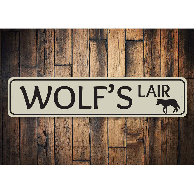 Plaque en aluminium Wolf's Lair, H 4 po x l 18 po x P 0,04 po