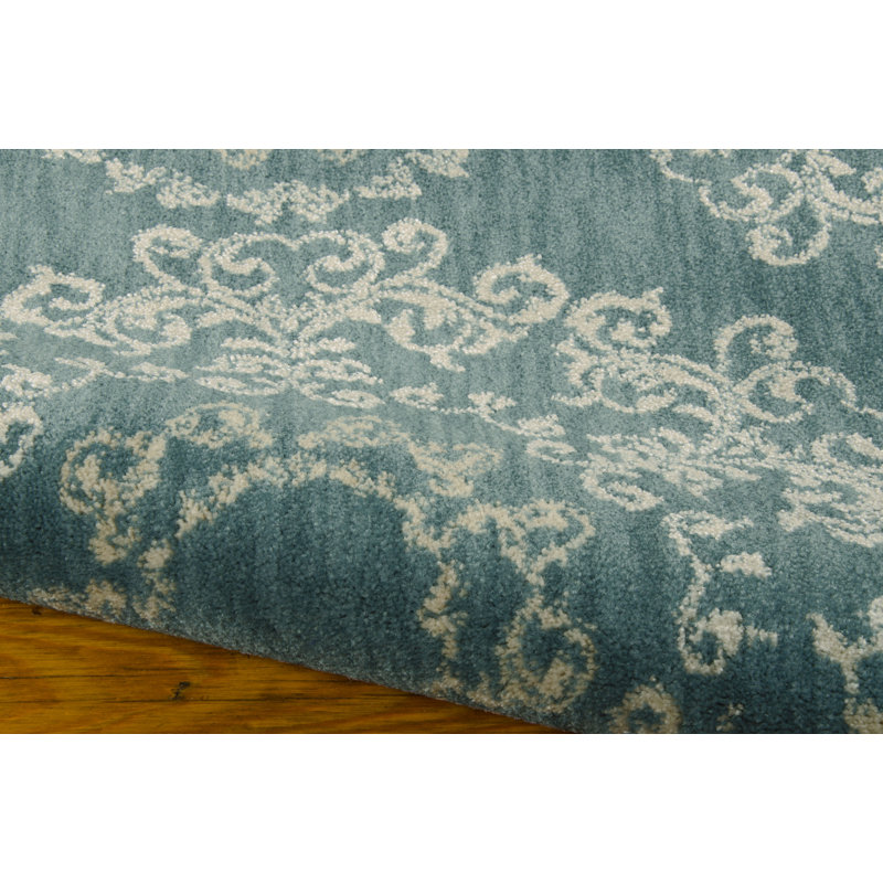 Tapis bleu turquoise Fonzo, Rectangle 3 pi 9 po x 5 pi 9 po