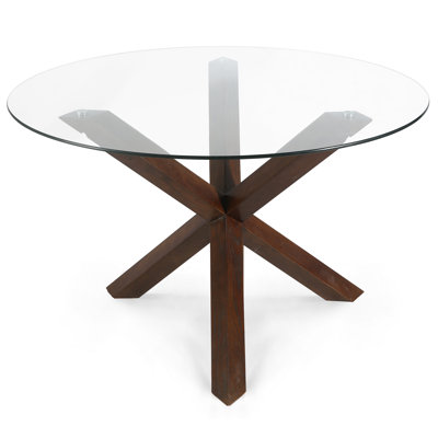 Barnett Round Glass Top Dining Table