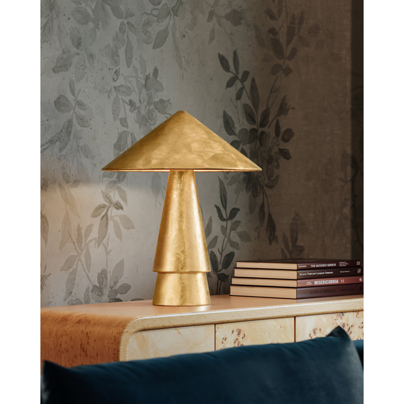 Foxton Table Lamp in Warm Leaf, Silver, Silver