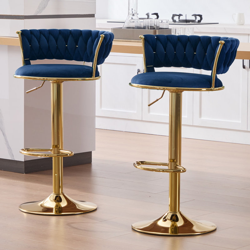Tabourets de bar pivotants à hauteur réglable, Marine