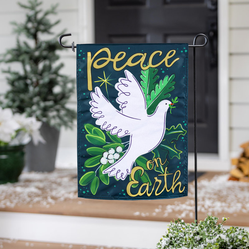 Drapeau de jardin Peace on Earth Applique