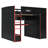 Full-Size Loft Bed with Desk, Wardrobe, Storage & RGB Light for Gamers, Red-1517454642