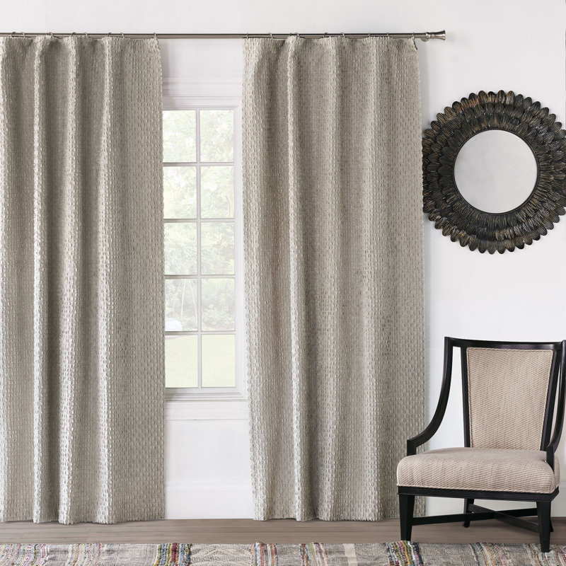 Evangeline Cotton Blend Room Darkening Curtain Single Panel, 96" W x 84" L