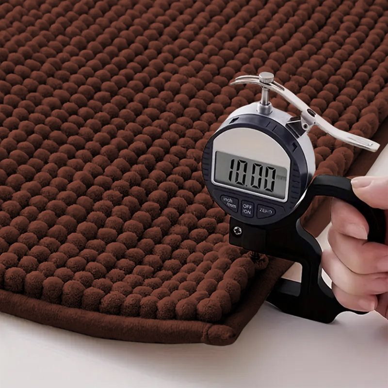 Neance Rectangle Non-Slip Bath Mat Chenille doormat , Brown, 50cm W x 80cm L