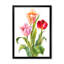 Tulipe rose, orange et rouge - décoration murale traditionnelle sur toile-734185829-734185826