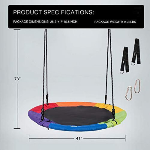 Balançoire 41 "pour soucoupe 41 - capacité 600 lb, tissu Oxford imperméable, 2 sangles