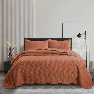 Ensemble de couvre-lit en microfibre embossée - Ensemble de literie moderne et léger avec taies décoratives