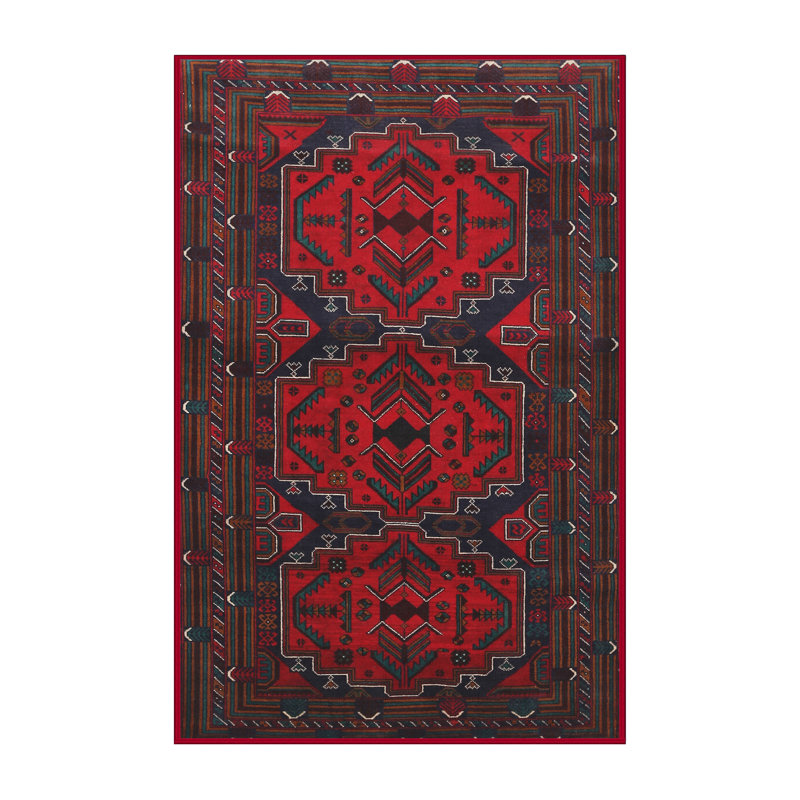 Tapis rouge à motif sud-ouest, Rectangle 5 pi x 7 pi