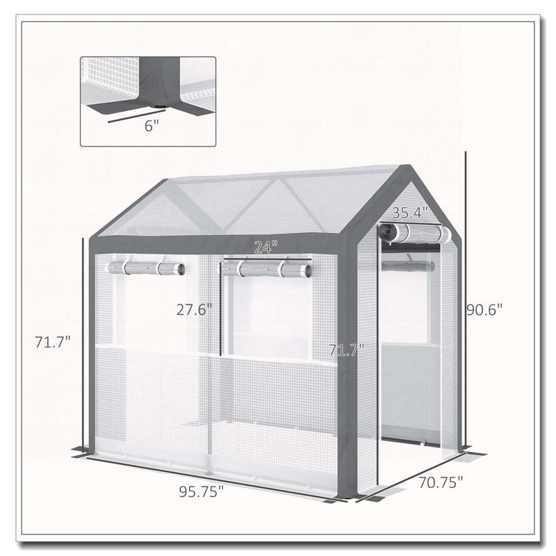 Serre de jardin 8 pi x 6 pi x 7,5 pi Outsunny