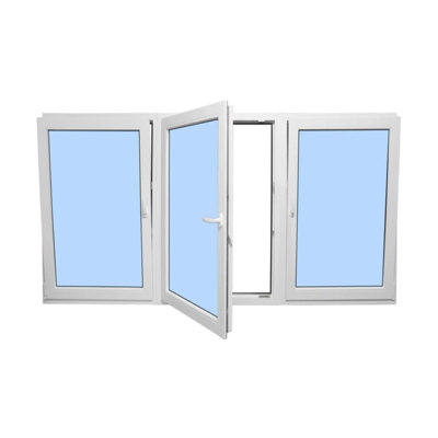 Triple volet TripleSash Tilt and Turn 108 x 48 blanc à gauche avec brides et écran
