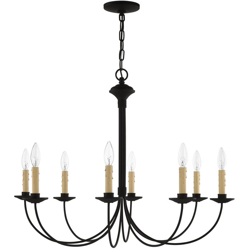 Lustre classique / traditionnel à 8 lumières de style bougie Analogie, 25" H x 30" W x 30" D, Oui