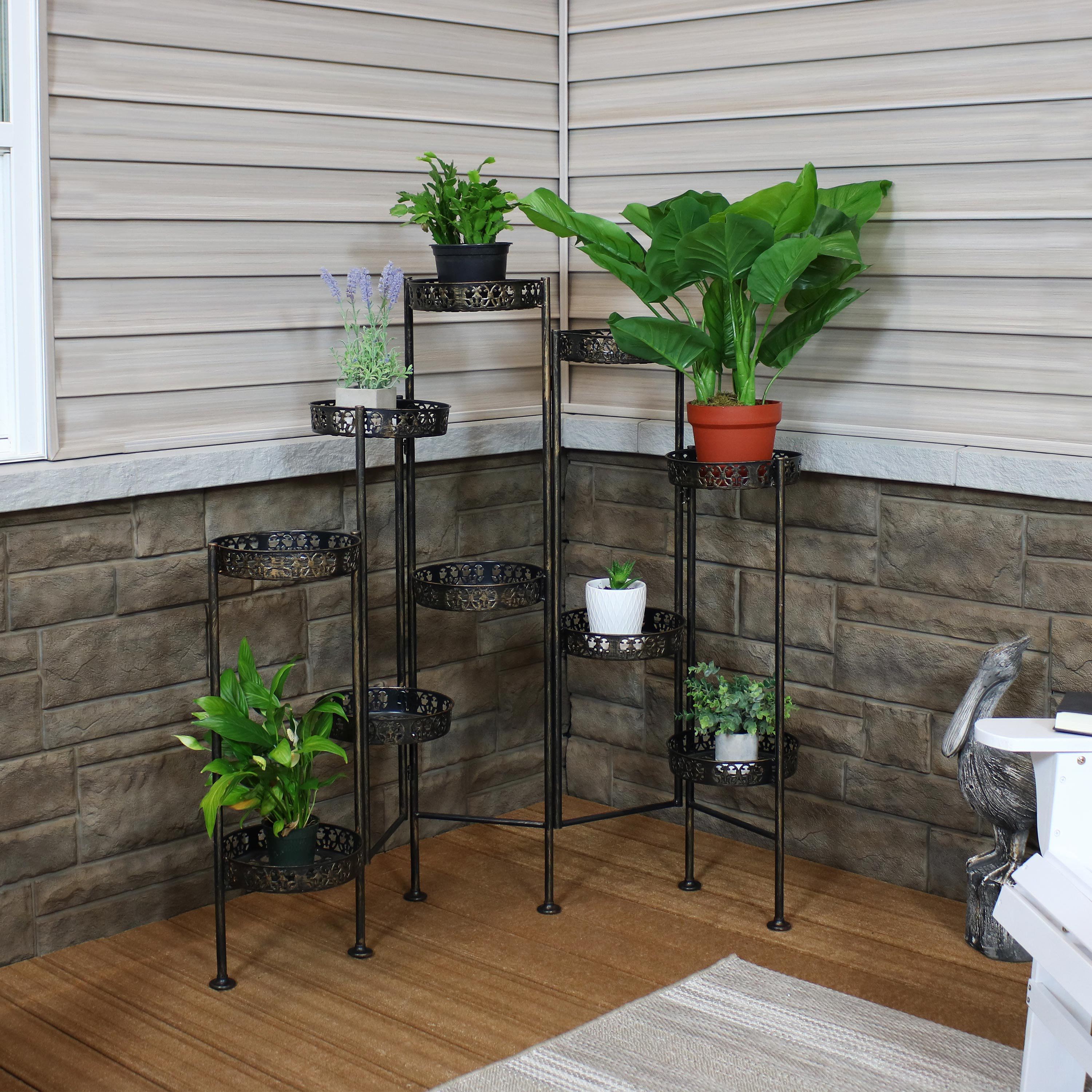 World Menagerie Dounia 10 Tier Steel Indoor and Outdoor Folding Plant