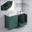 Meuble-lavabo pour salle de bain avec lavabo en résine, armoire de rangement abondante - 4 portes à fermeture douce et 2 tiroirs