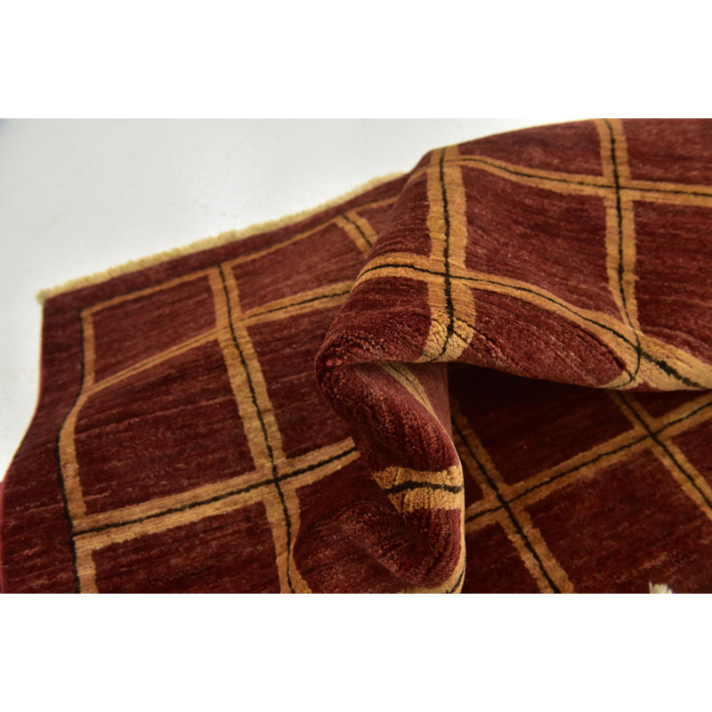 Tapis de la zone en laine 7 pi x 6 pi 7 po one-of-kind main noué la Nash