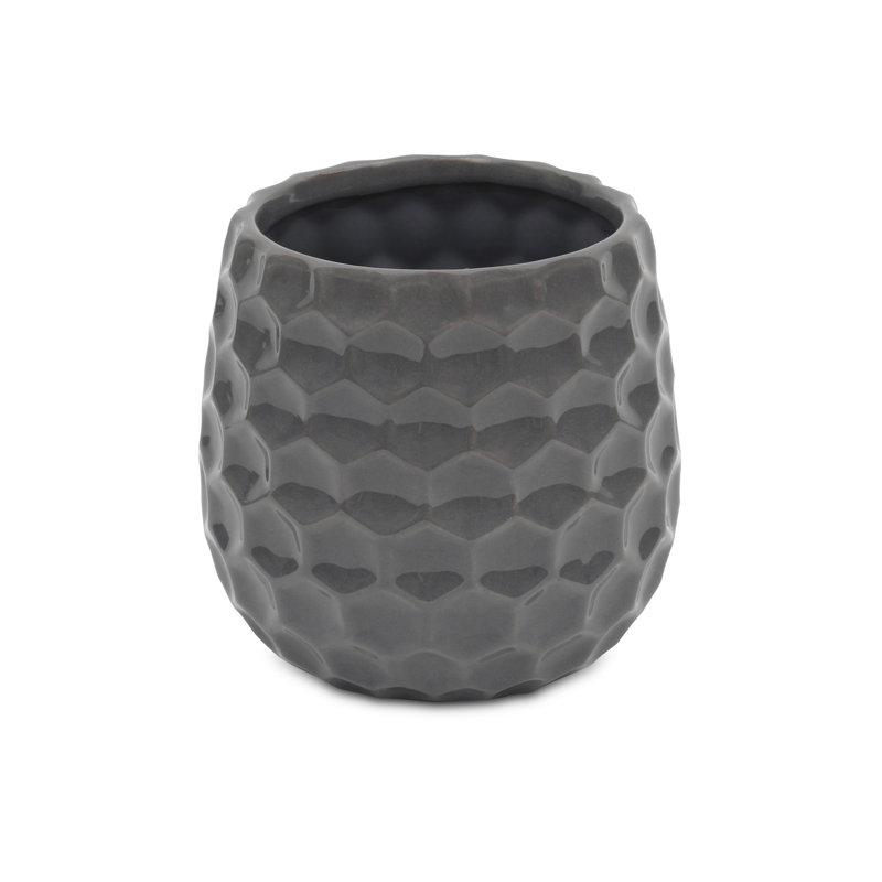 Eddins Handmade Ceramic Pot Planter, Gray, 5.5" H x 5.75" W x 5.75" D