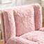 Chaise ajustable rose avec siège de 26,4 pouces de largeur, poils de lapin artificiels, faux tissu d'alpaga, pour étude et