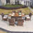 Moda 70 In. X 39 In. X 27 In. Rectangular Wicker Outdoor Gas Fire Pits Table With 6-Chairs-102747652
