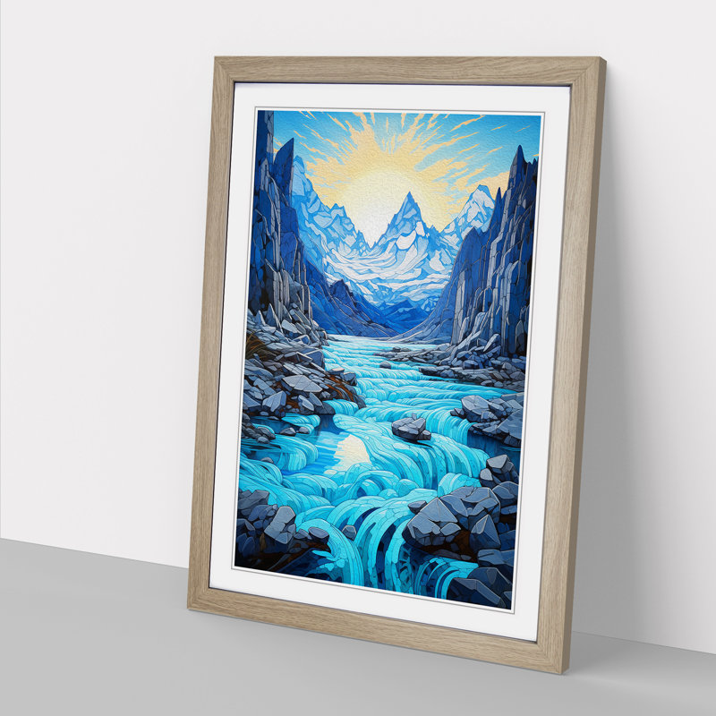 Glacier Baroque Art - Framed Print, Oak, 34cm H x 25cm W x 2cm D